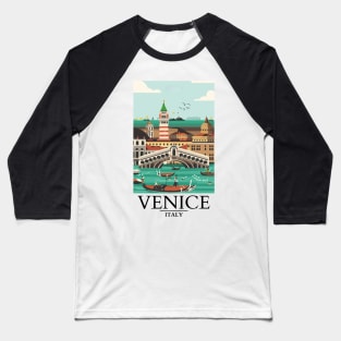 A Vintage Travel Art of Venice - Italy Baseball T-Shirt